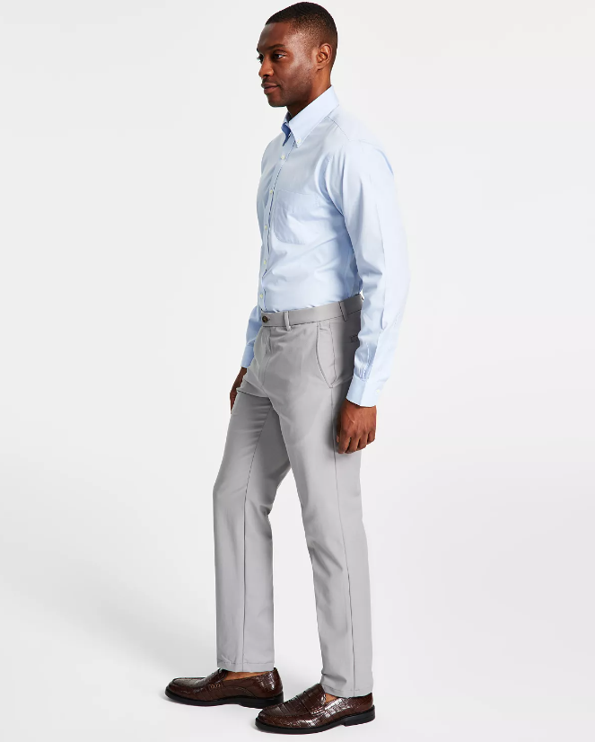 LAUREN RALPH LAUREN Men's Cotton Stretch Performance Dress Pants 48 x 32 Grey